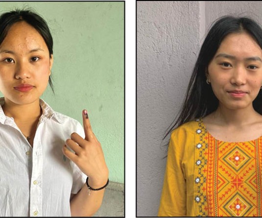 Left: Metevino Natso, a first-time voter from 9th Kohima Town. Right: Nchamwi Chawang, a first-time voter from 10 Northern Angami-I A/C. (Morung Photo)